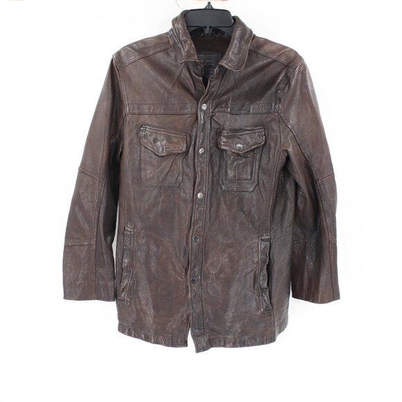All saints shirt jacket men's small Shacket Emery motorcycle biker snap button - Picture 1 of 16